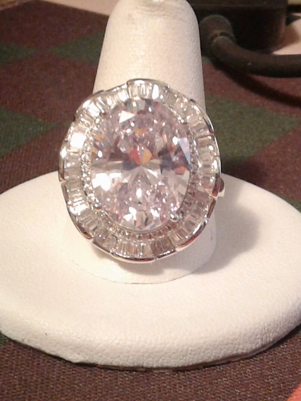 BJH948 Bella Luce CZ Platinum Plated Halo Design Cocktail Ring 16.65ctw. Size 10